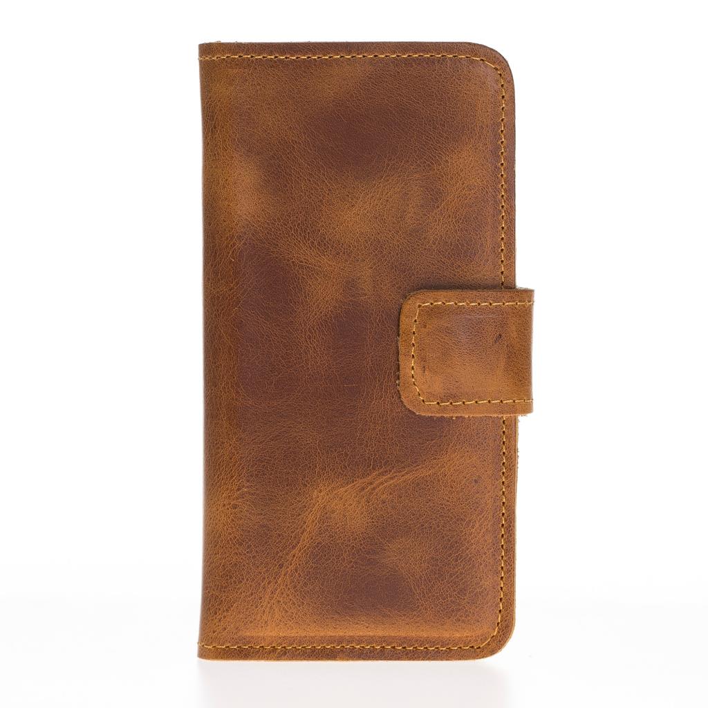 Apple iPhone X-XS Uyumlu Deri Cüzdanlı Kılıf Liluri Taba