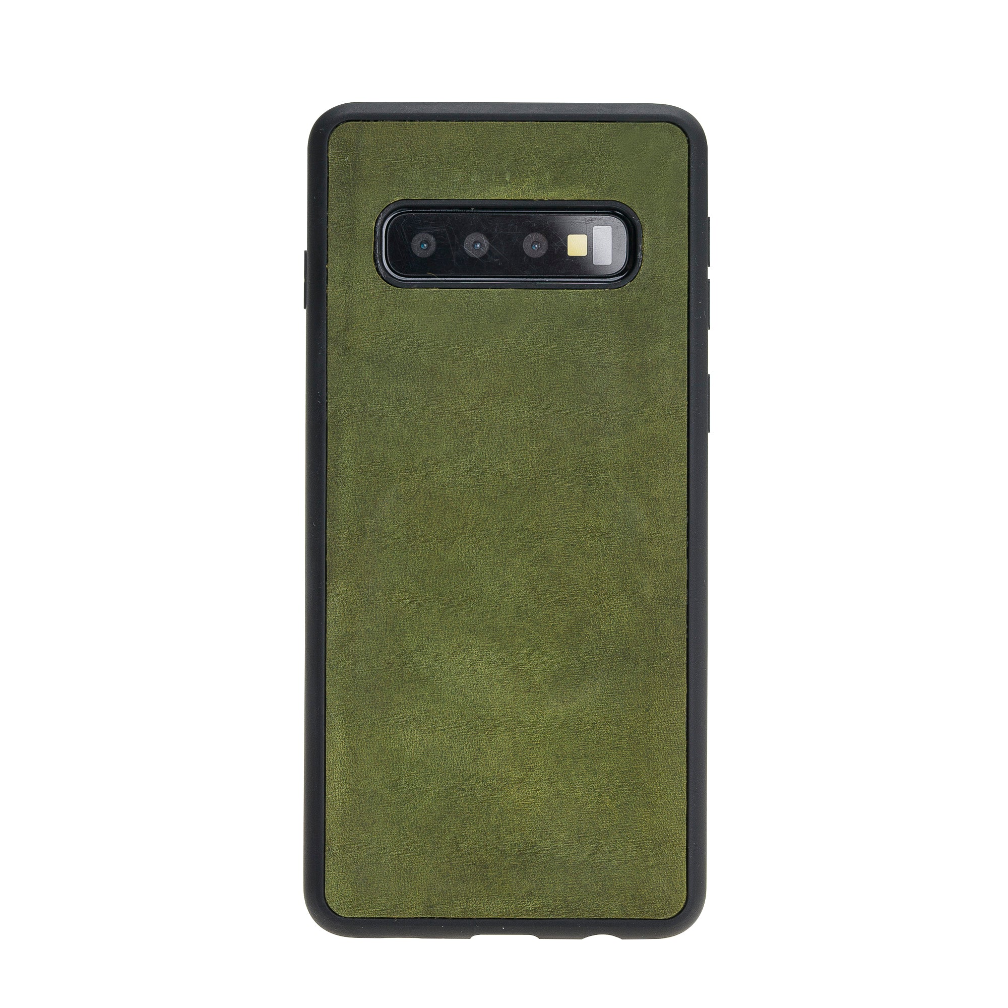 Samsung Galaxy S10 Plus Uyumlu Deri Cüzdanlı Kılıf Santa Yeşil