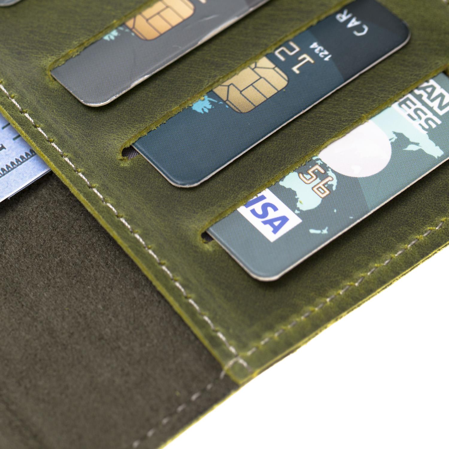 Apple iPhone 7-8-SE Uyumlu Deri Cüzdanlı Kılıf Santa Yeşil