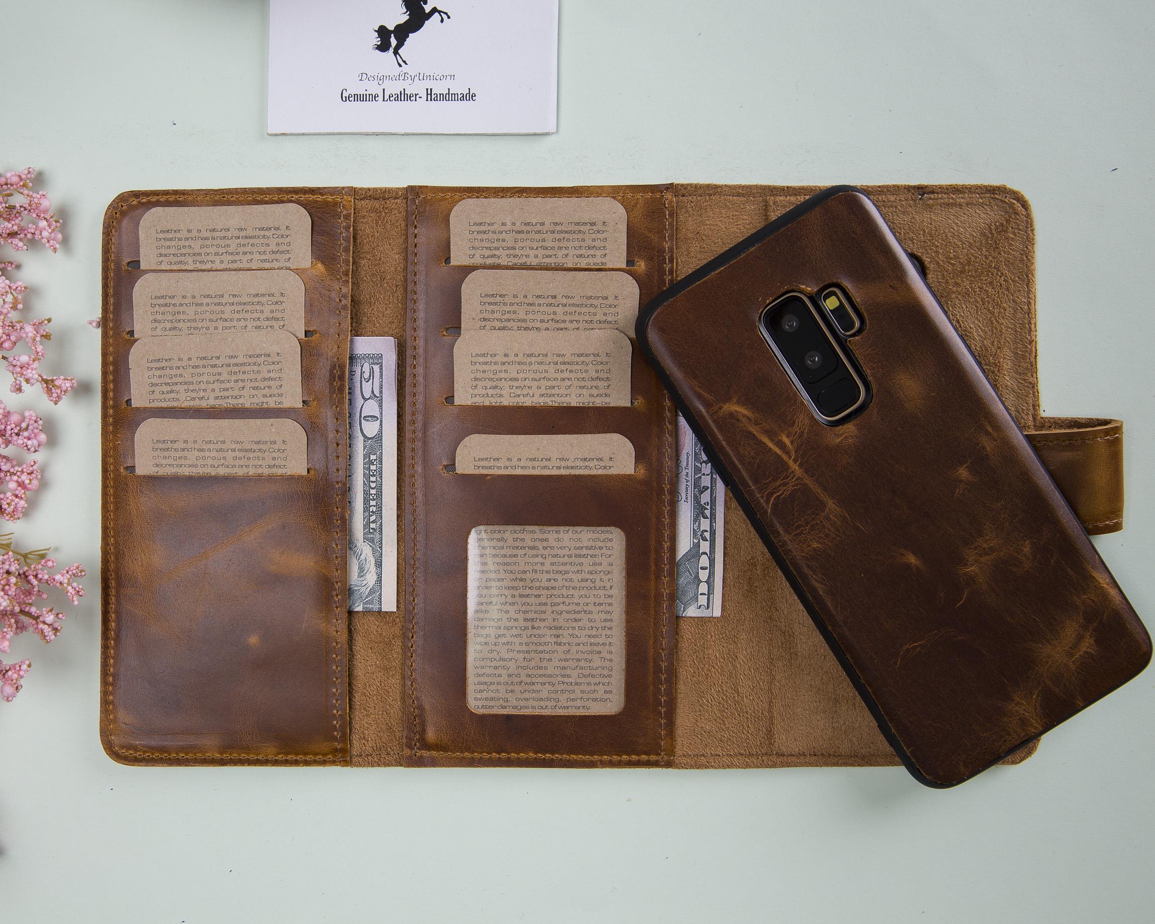 Samsung Galaxy S9 Plus Uyumlu Deri Cüzdanlı Kılıf Santa Taba