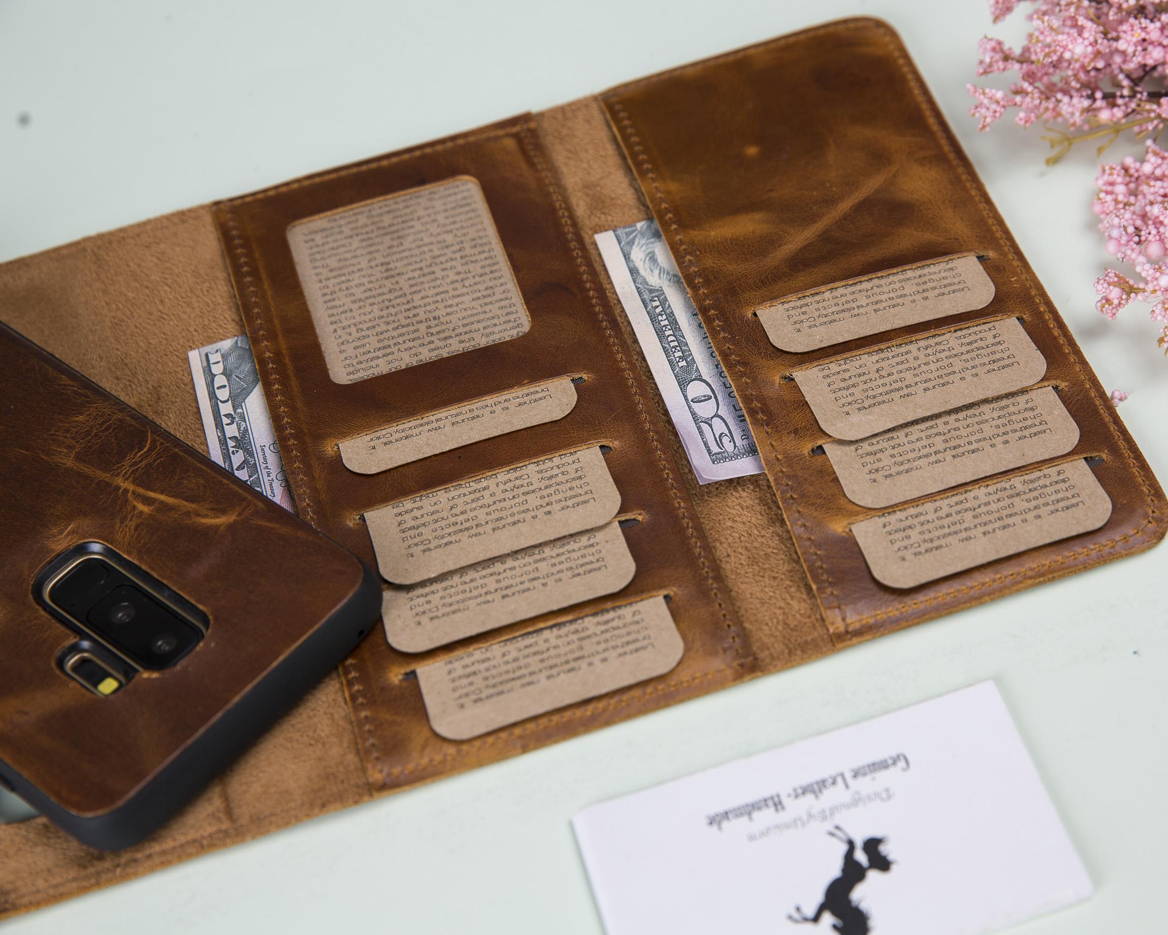 Samsung Galaxy S9 Plus Uyumlu Deri Cüzdanlı Kılıf Santa Taba