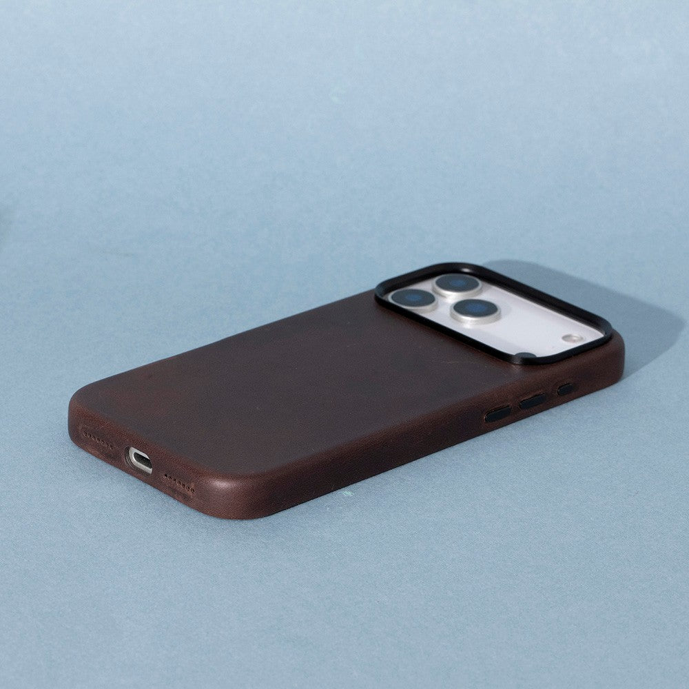 Prestige iPhone 17 Pro Full Grain Hakiki Deri Kılıf, MagSafe Uyumlu, Premium Koruma, El Yapımı
