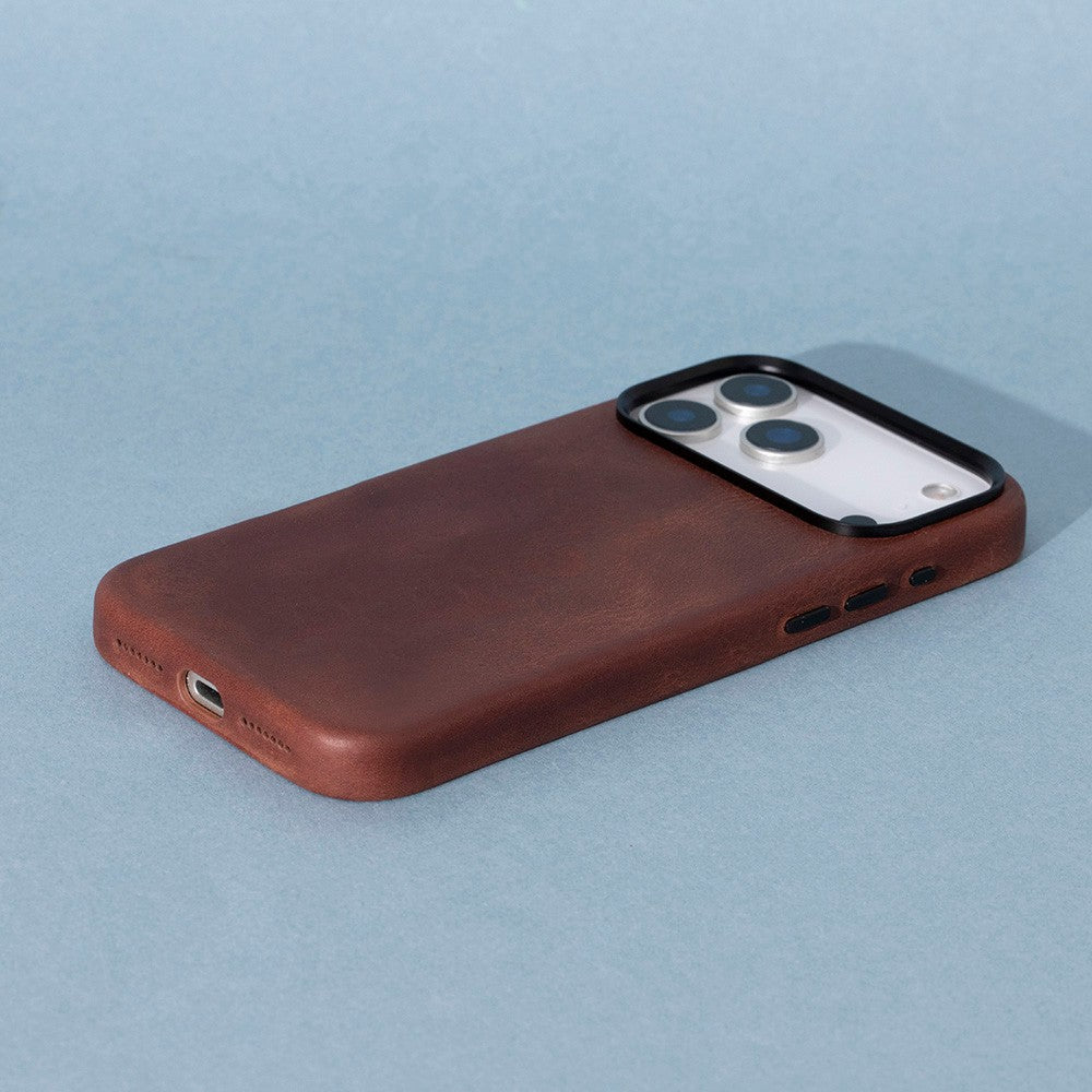 Prestige iPhone 17 Pro Full Grain Hakiki Deri Kılıf, MagSafe Uyumlu, Premium Koruma, El Yapımı