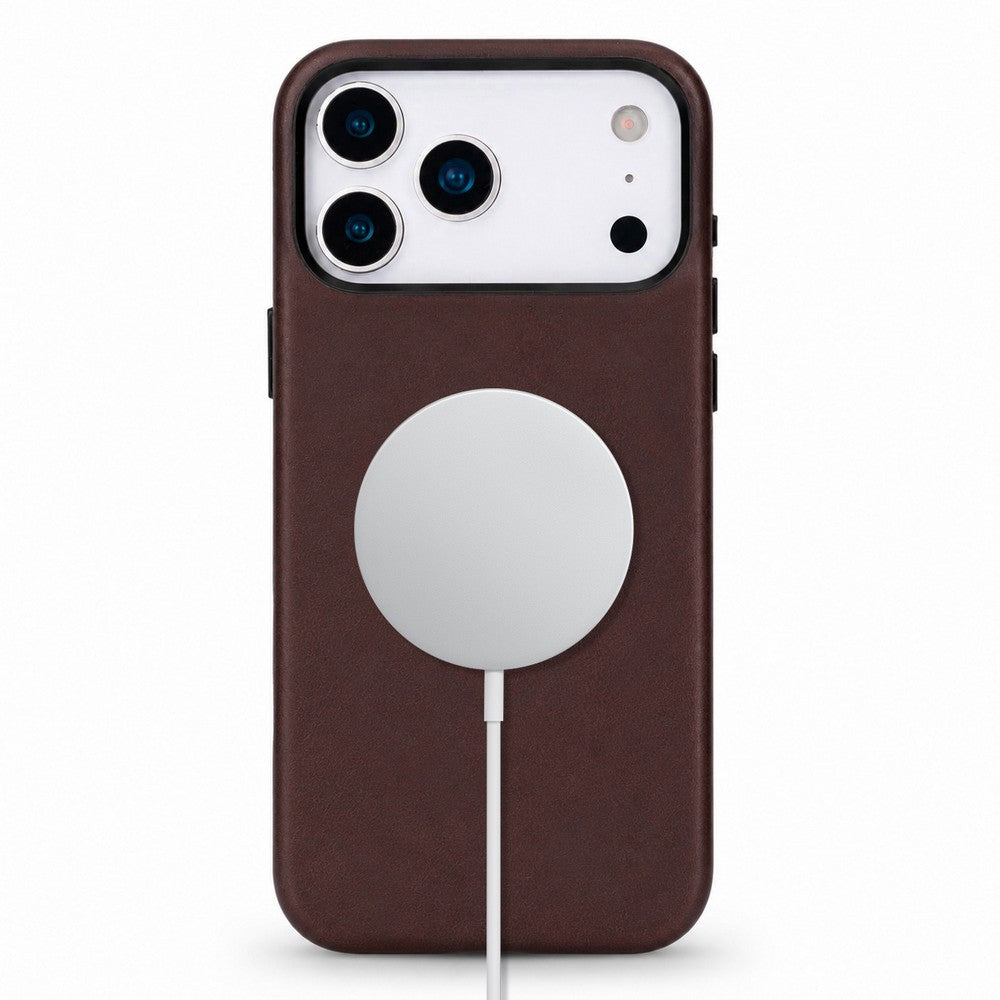 Prestige iPhone 17 Pro Max Full Grain Hakiki Deri Kılıf, MagSafe Uyumlu, Premium Koruma, El Yapımı