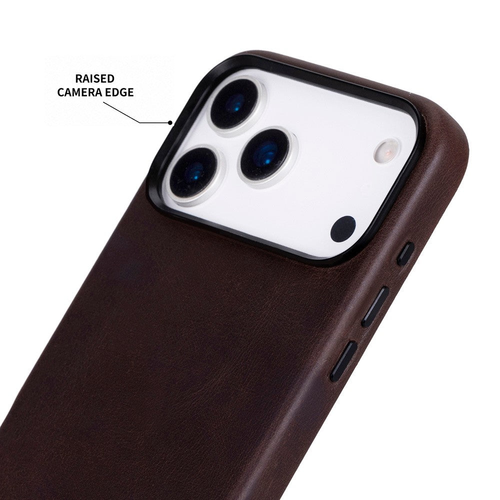 Prestige iPhone 17 Pro Max Full Grain Hakiki Deri Kılıf, MagSafe Uyumlu, Premium Koruma, El Yapımı