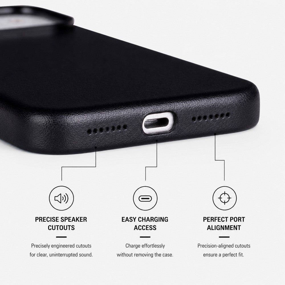Prestige iPhone 17 Pro Max Full Grain Hakiki Deri Kılıf, MagSafe Uyumlu, Premium Koruma, El Yapımı