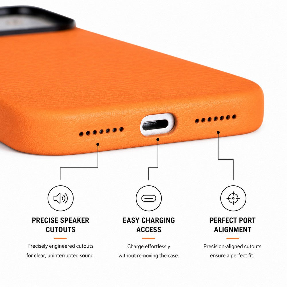 Prestige iPhone 17 Pro Max Full Grain Hakiki Deri Kılıf, MagSafe Uyumlu, Premium Koruma, El Yapımı