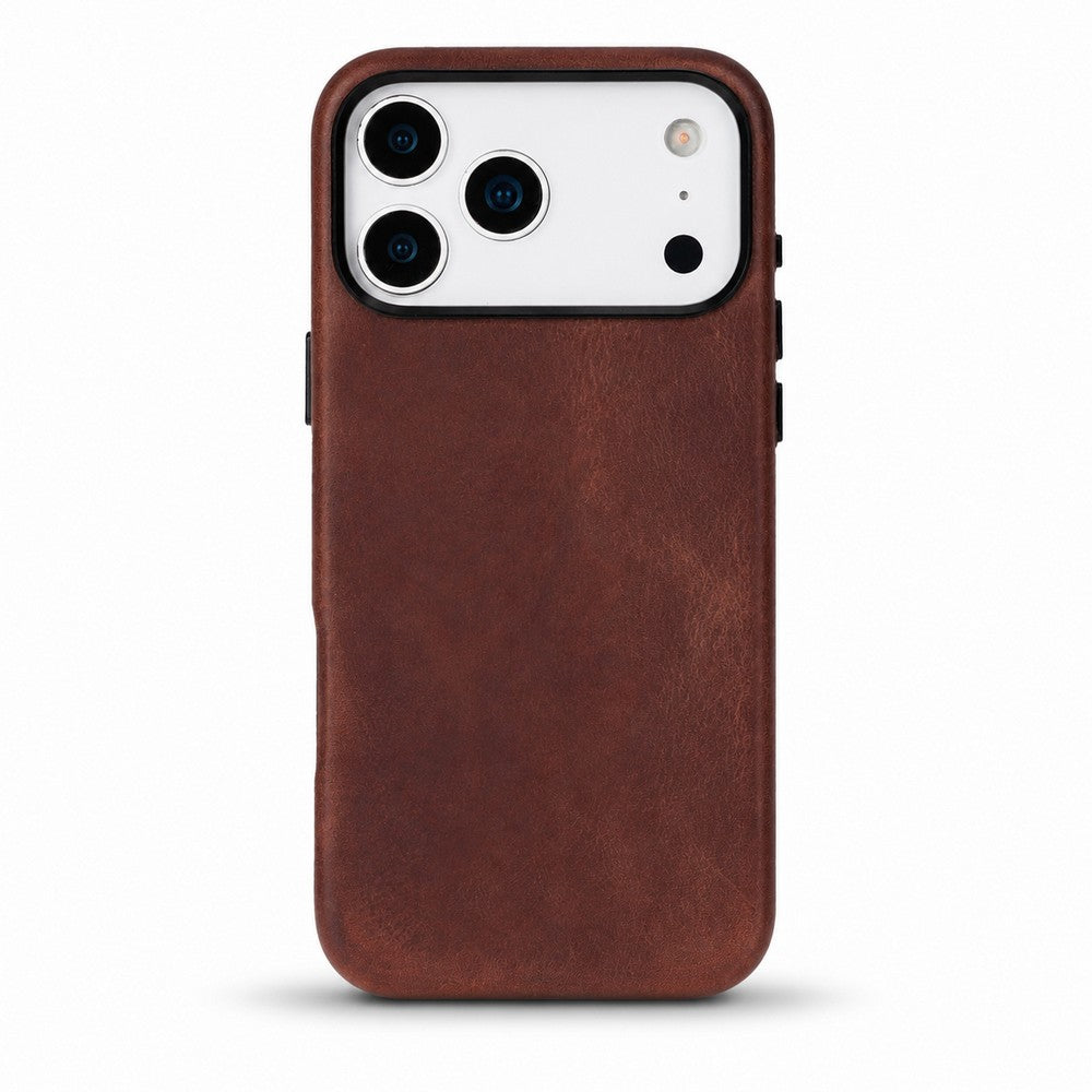 Prestige iPhone 17 Pro Max Full Grain Hakiki Deri Kılıf, MagSafe Uyumlu, Premium Koruma, El Yapımı