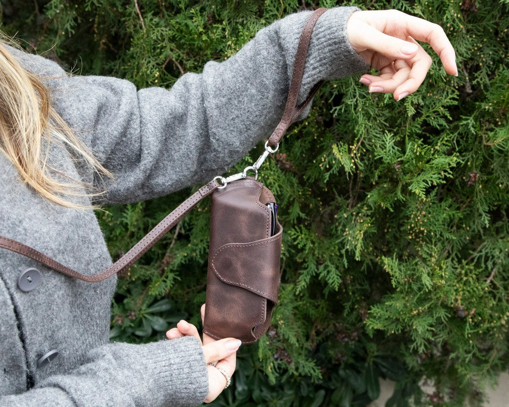 Riviera Hakiki Deri, El Yapımı, Askılı Gözlük Kılıfı, Kahverengi