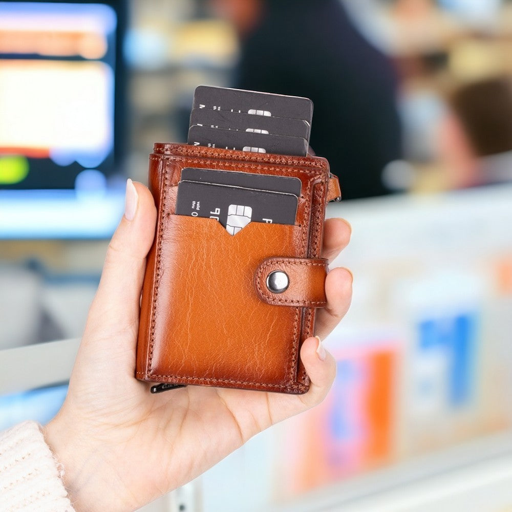Rodos Hakiki Deri, El Yapımı, Pop-Up Kartlık Cüzdan, Gölgeli Taba