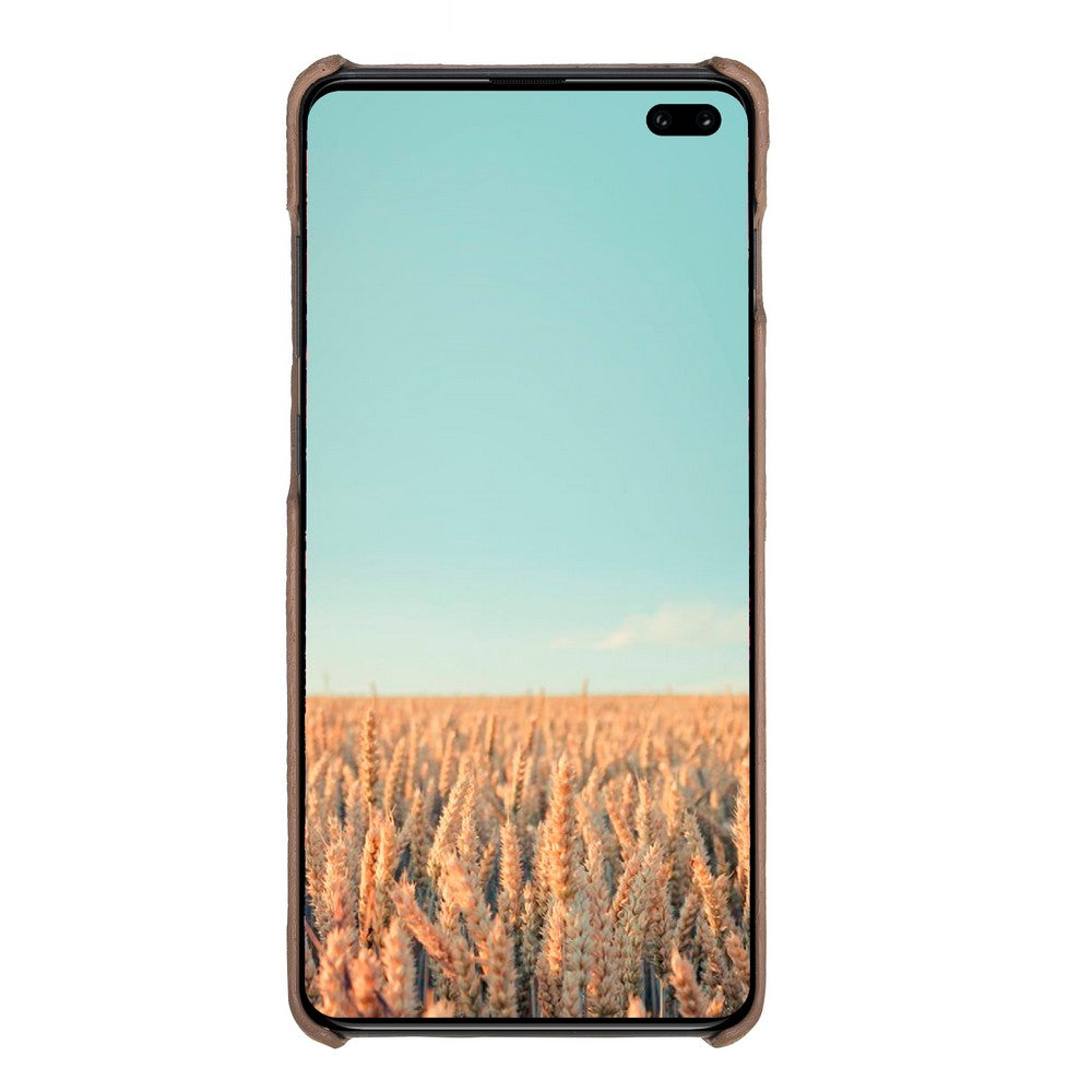 Samsung Galaxy S10 Uyumlu Deri Arka Kapak MN-UJ ERC7 Taba