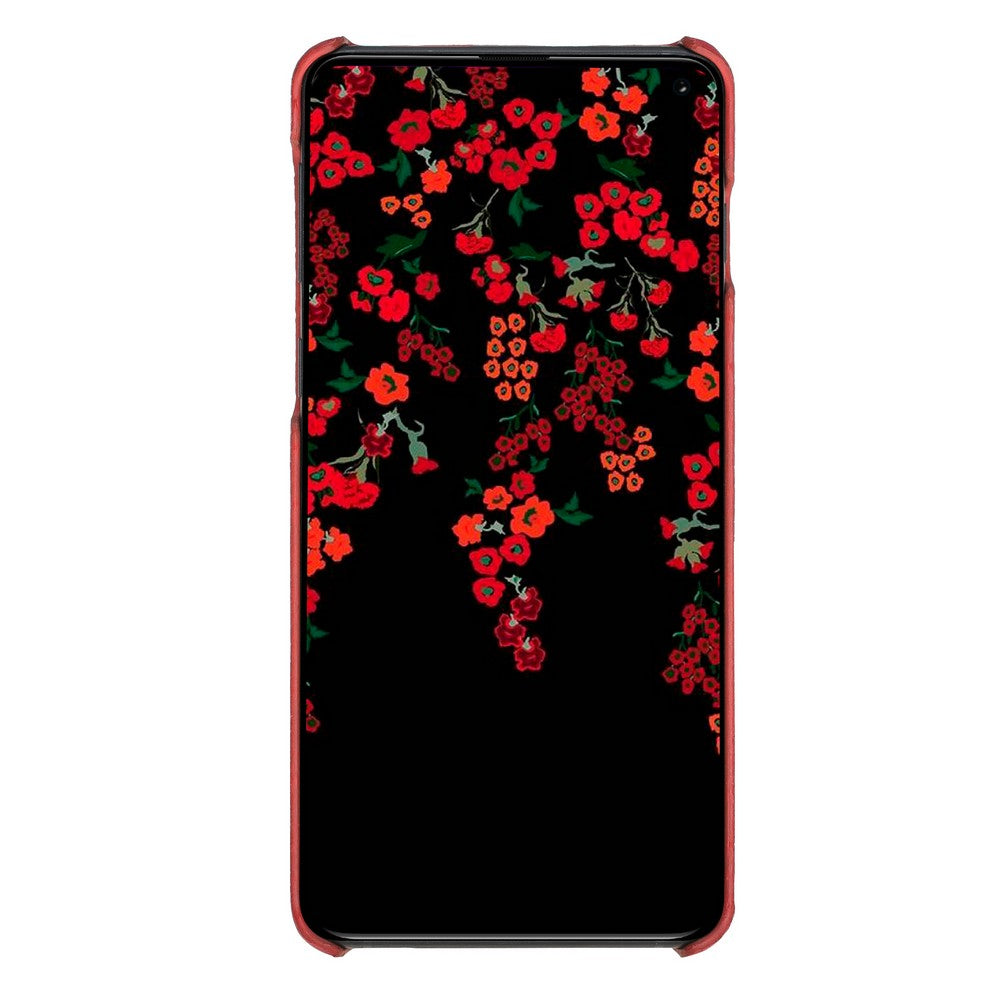 Samsung Galaxy S10 Uyumlu Deri Arka Kapak MN-UJ ERC2 Kırmızı
