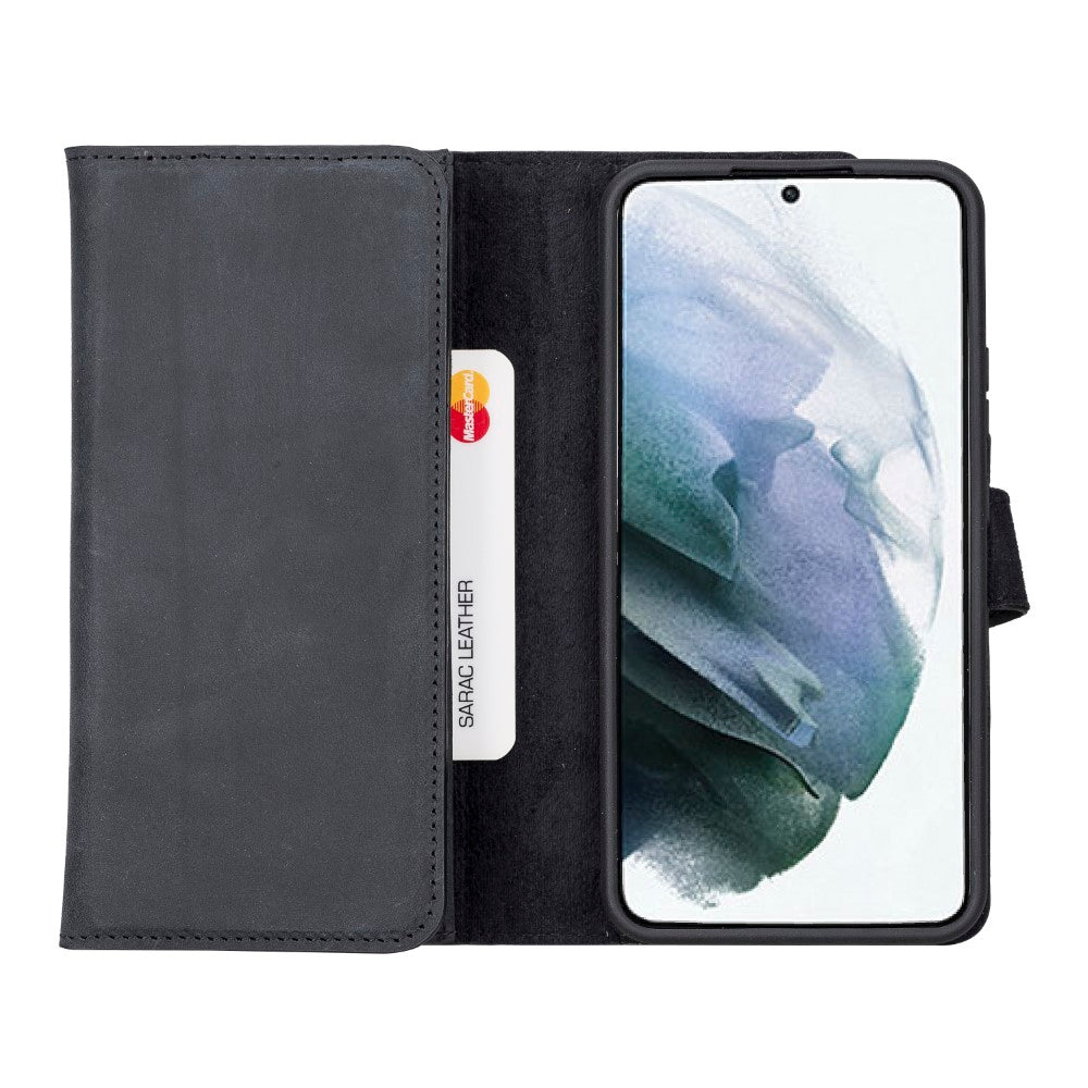 Samsung Galaxy S22 Plus uyumlu, Hakiki Deri, El Yapımı, Cüzdanlı Kılıf, G1