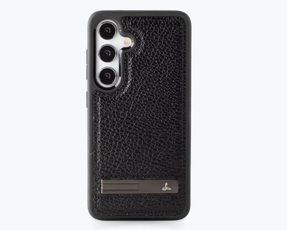 Samsung Galaxy S24 Uyumlu, Hakiki Deri, El Yapımı Standlı Kılıf