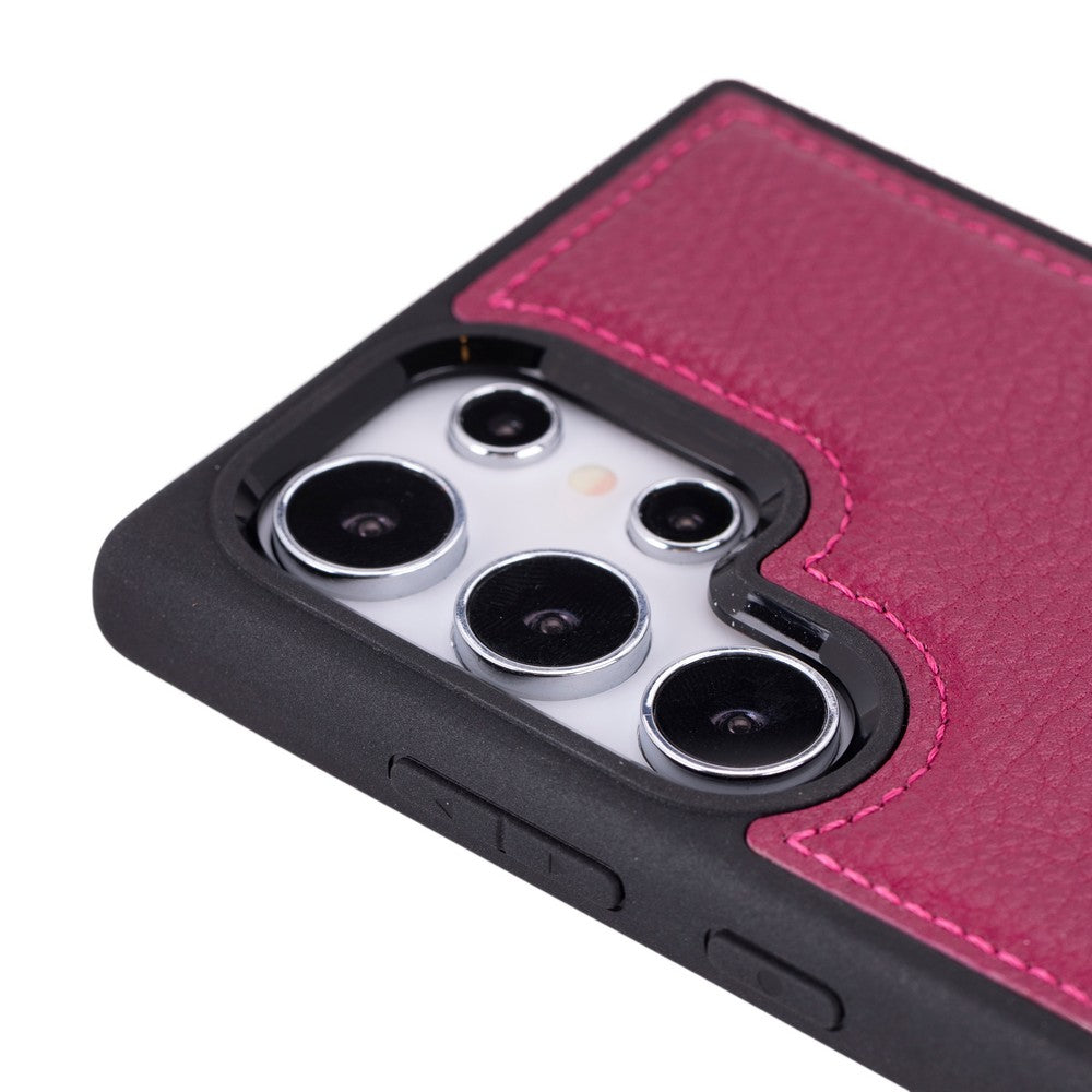 Samsung Galaxy S24 Ultra uyumlu, Hakiki Deri, El Yapımı, Arka Kapak, Gül Kurusu