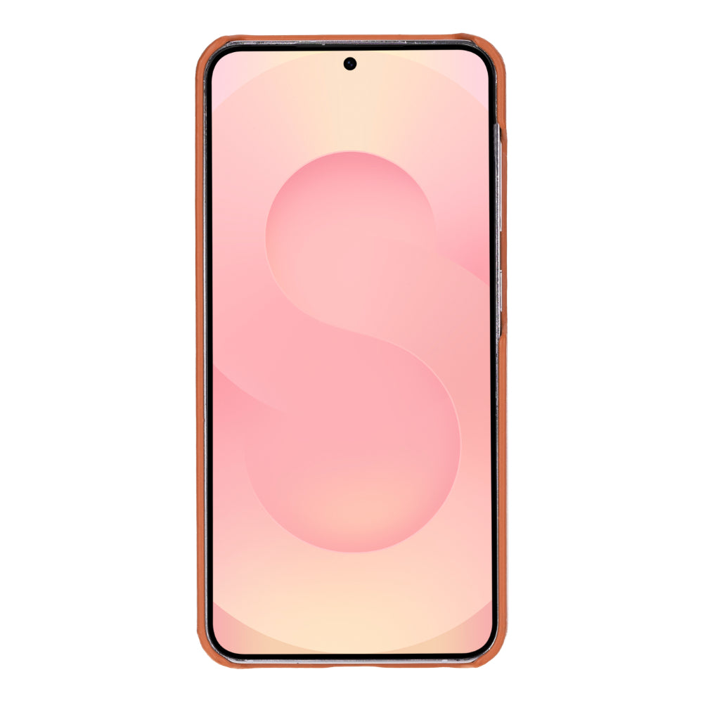 Samsung Galaxy S25 Plus Uyumlu, Hakiki Deri, El Yapımı Arka Kapak, Gölgeli Taba