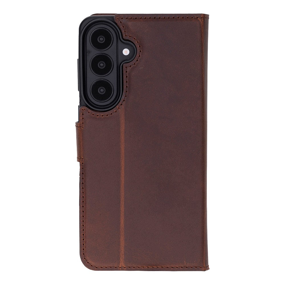 Samsung Galaxy S26 Plus Uyumlu Manyetik Hakiki Deri Cüzdan Kılıf ,Cüzdan Taşımaya Son, Kredi Kart Yuvalı, RFID Güvenlik