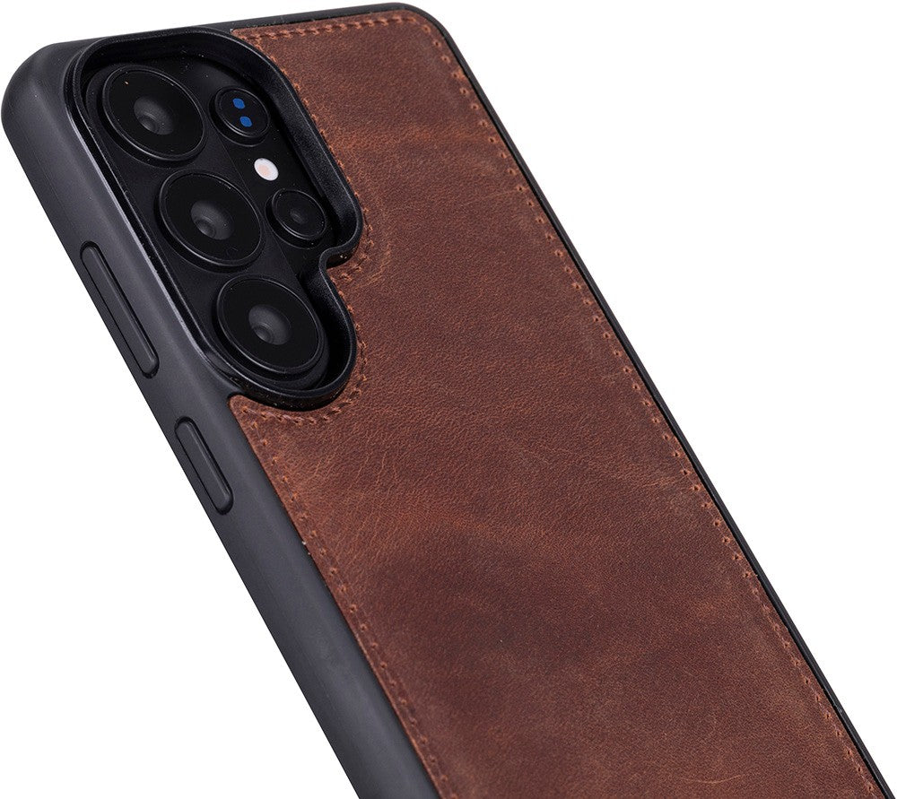 Samsung Galaxy S26 Ultra Uyumlu Manyetik Hakiki Deri Cüzdan Kılıf ,Cüzdan Taşımaya Son, Kredi Kart Yuvalı, RFID Güvenlik