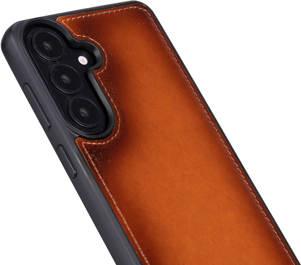Samsung Galaxy S26 Uyumlu Manyetik Hakiki Deri Cüzdan Kılıf ,Cüzdan Taşımaya Son, Kredi Kart Yuvalı, RFID Güvenlik