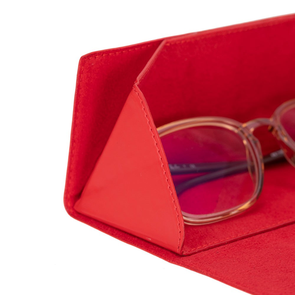 Smart Glass Hakiki Deri, El Yapımı Gözlük Kılıfı, H103 Kiraz Çiçeği