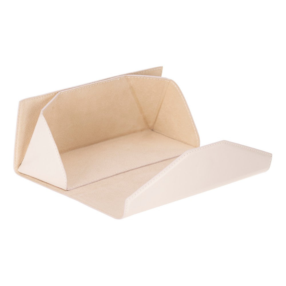 Smart Glass Hakiki Deri, El Yapımı Gözlük Kılıfı, H107 Krem