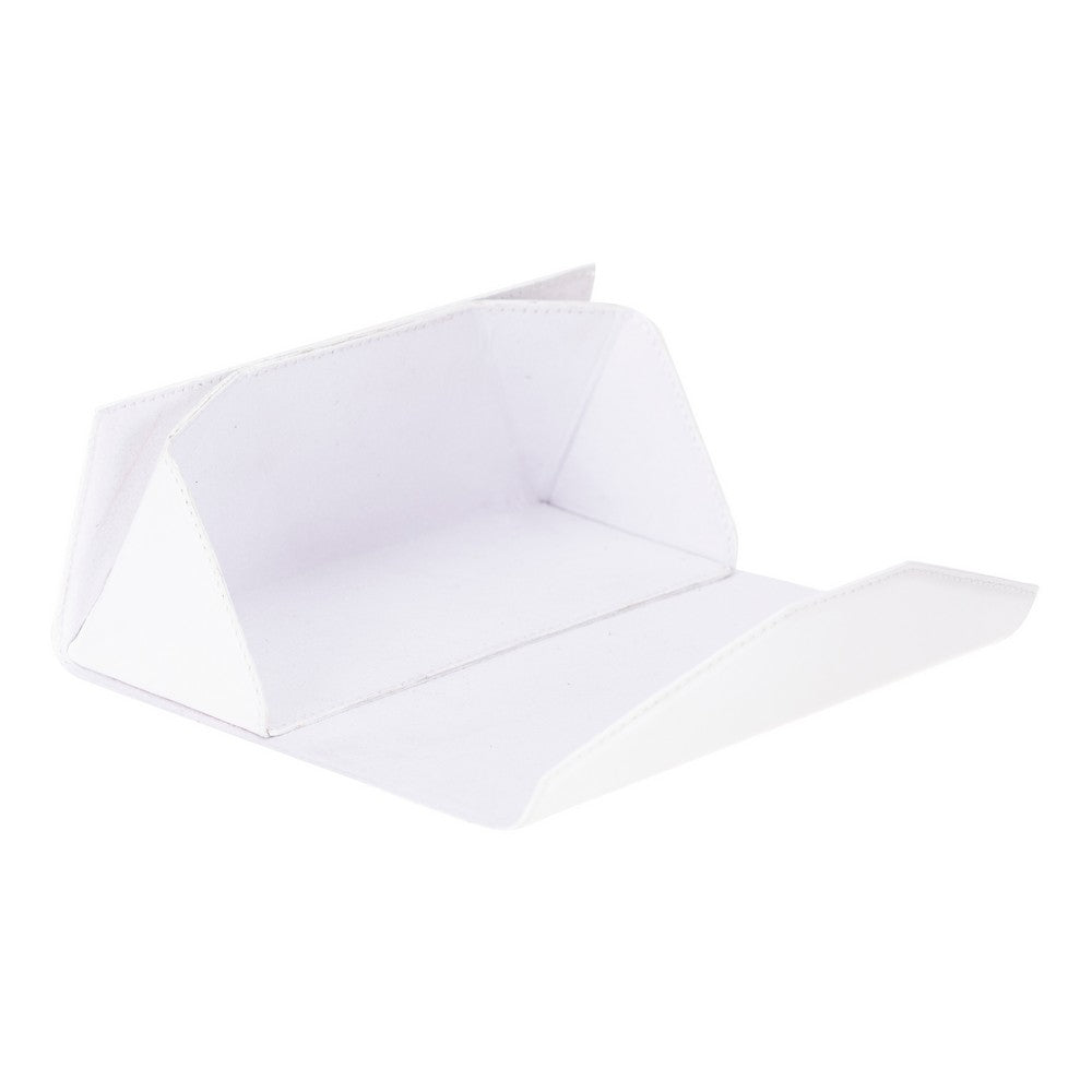 Smart Glass Hakiki Deri, El Yapımı Gözlük Kılıfı, H108 Kar Beyaz