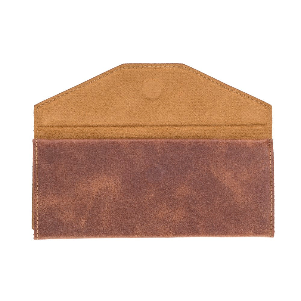 Smart Glass Hakiki Deri, El Yapımı Gözlük Kılıfı, TN2 Taba