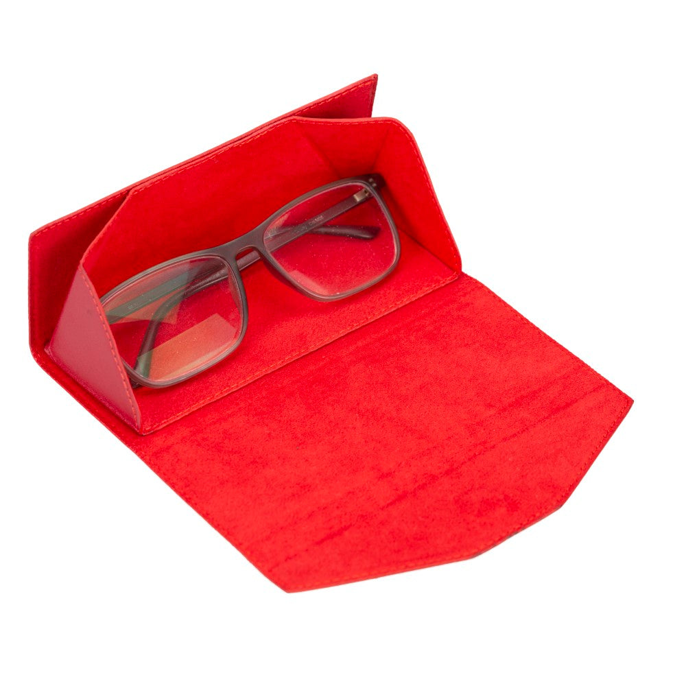 Smart Glass Deri Gözlük Kılıfı V4EF Kırmızı