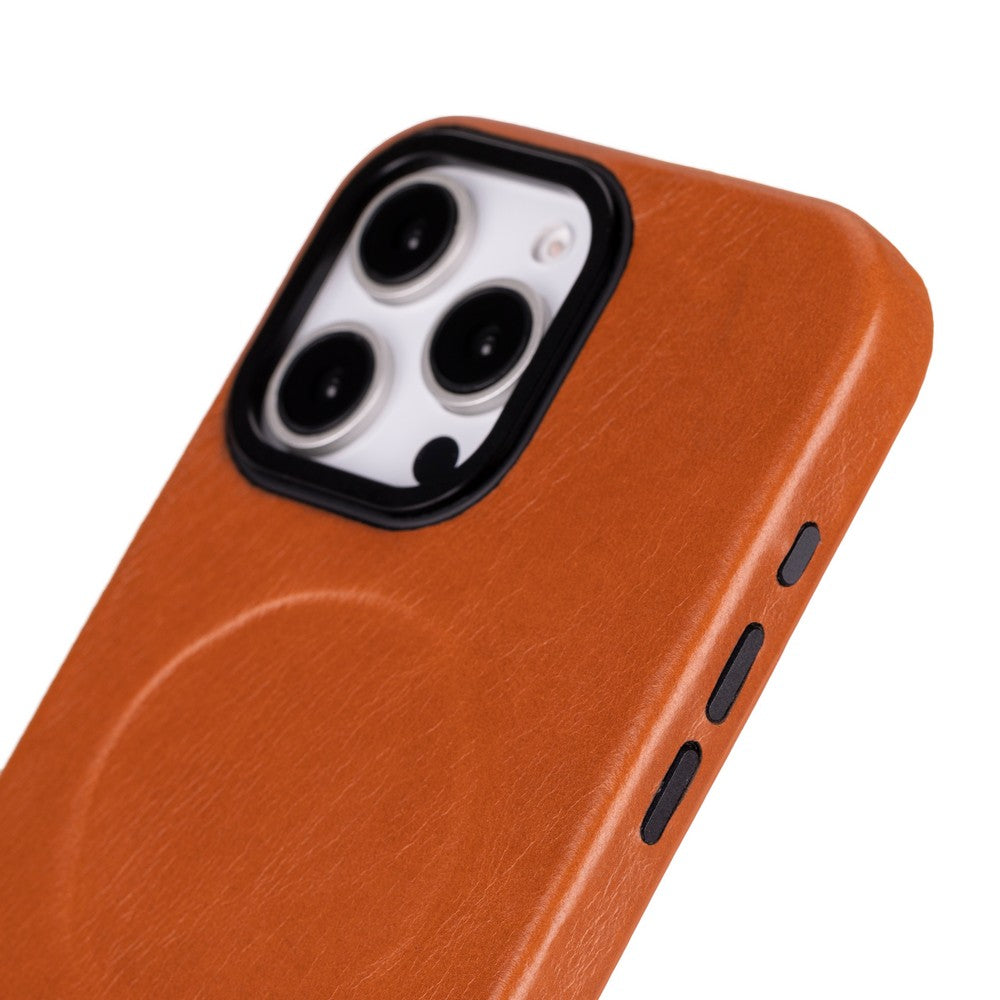 Apple iPhone 16 Pro uyumlu, Hakiki Deri, El Yapımı Kılıf, Taba