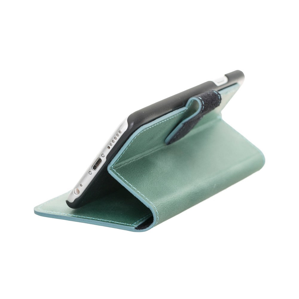 Apple iPhone 6-6s Uyumlu Deri Cüzdanlı Kılıf WC CZ12 Su Yeşili