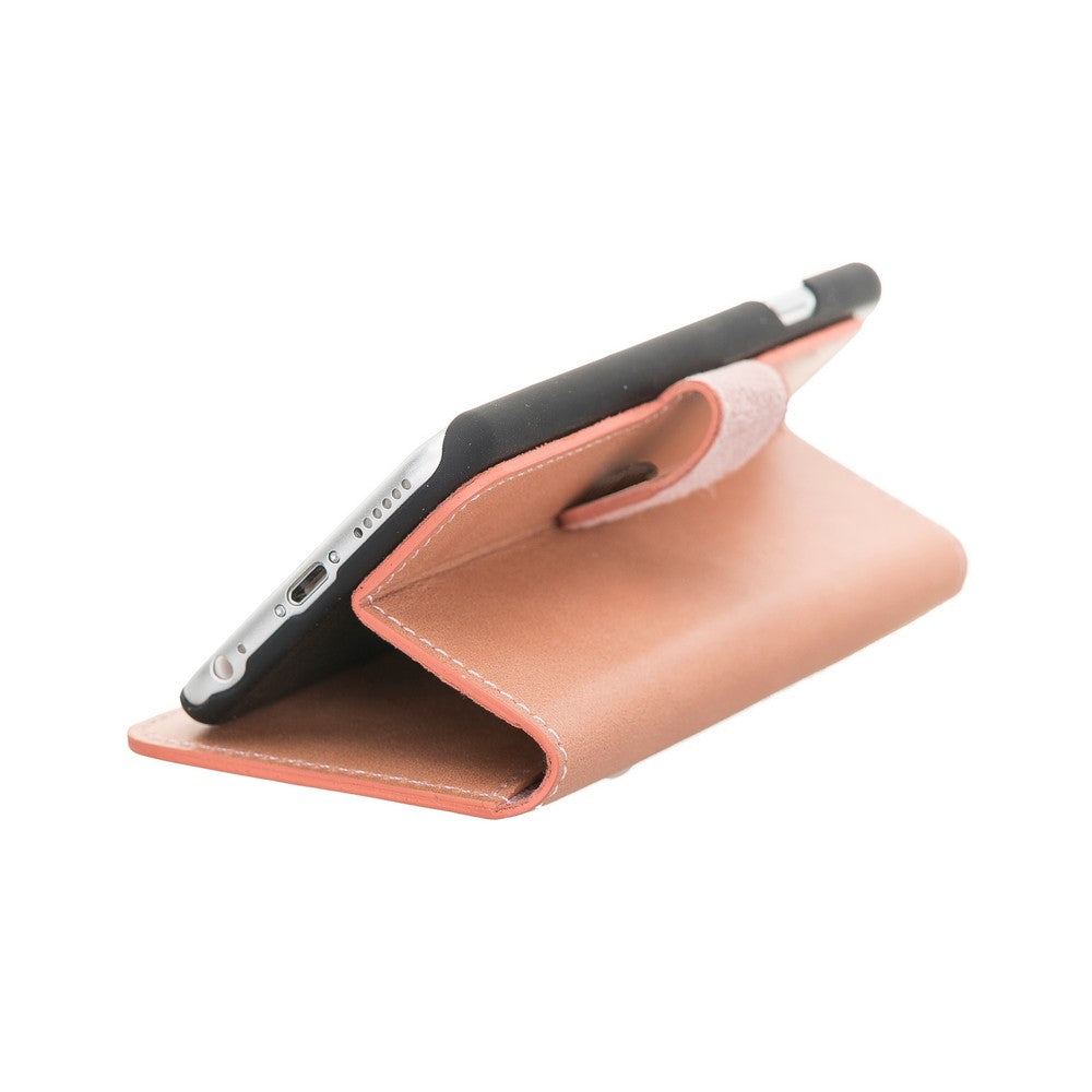 Apple iPhone 6-6s Uyumlu Deri Cüzdanlı Kılıf WC RST8 Pembe