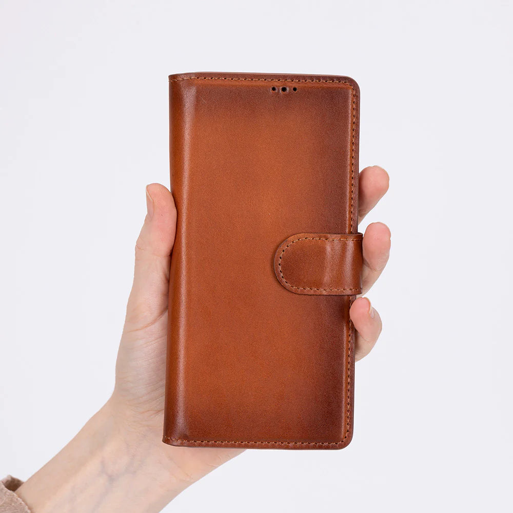 Samsung Galaxy Z Fold7 Uyumlu Manyetik Hakiki Deri Cüzdan Kılıf ,Cüzdan Taşımaya Son, Kredi Kart Yuvalı, RFID Güvenlik