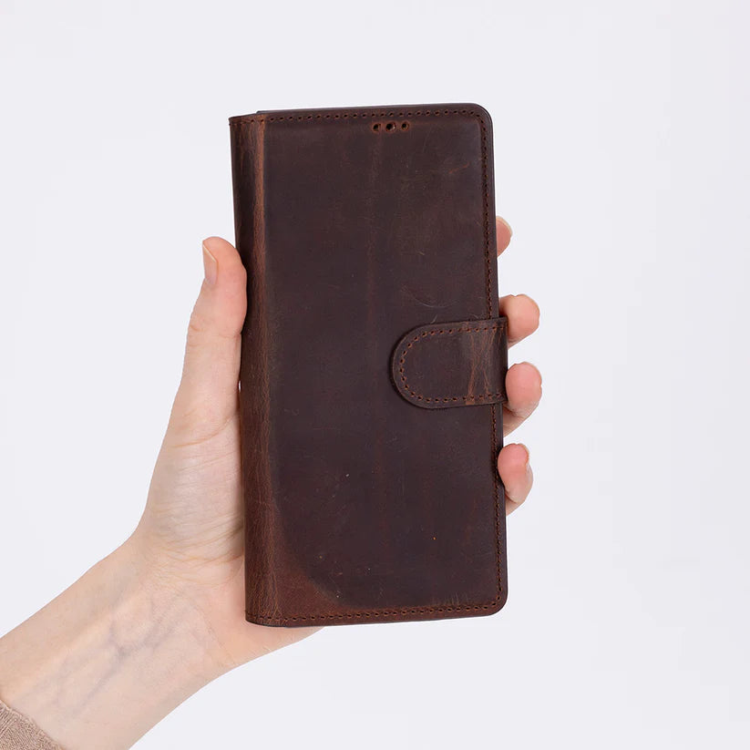 Samsung Galaxy Z Fold7 Uyumlu Manyetik Hakiki Deri Cüzdan Kılıf ,Cüzdan Taşımaya Son, Kredi Kart Yuvalı, RFID Güvenlik