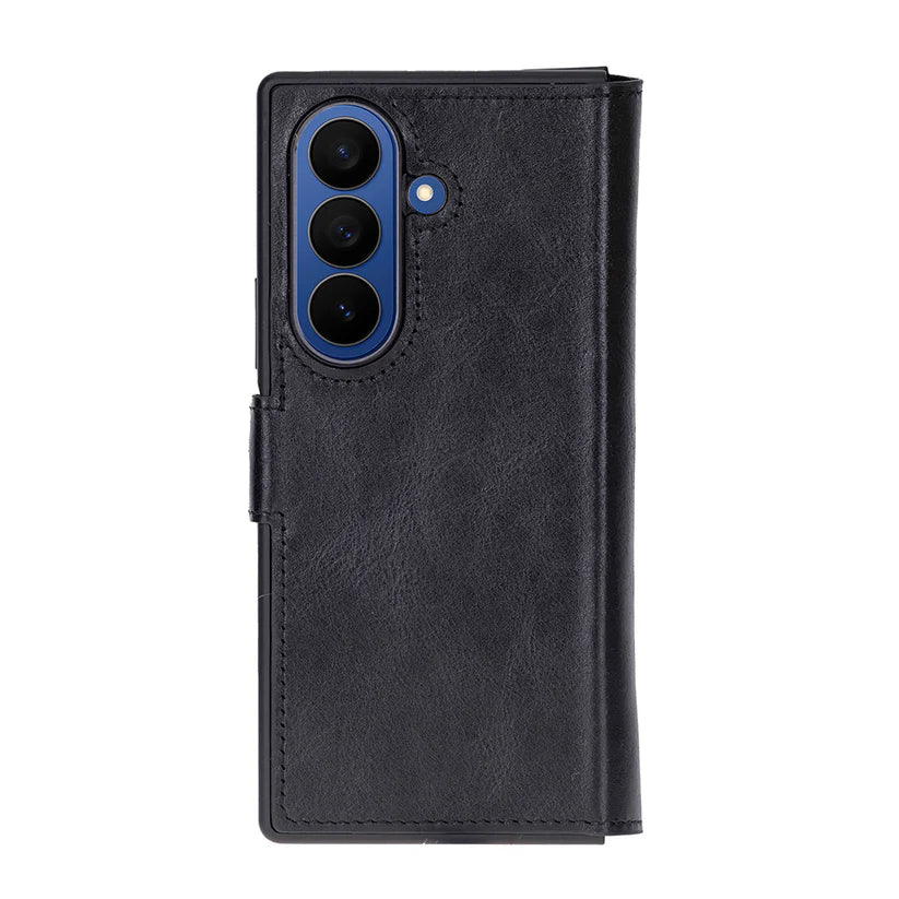 Samsung Galaxy Z Fold7 Uyumlu Manyetik Hakiki Deri Cüzdan Kılıf ,Cüzdan Taşımaya Son, Kredi Kart Yuvalı, RFID Güvenlik